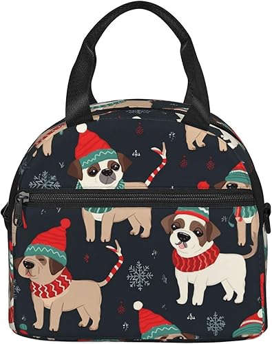 Miniatura 9 de Bolsa de almuerzo para perros con texto en inglés "Merry Christmas", bolsa de almuerzo impermeable para mujer