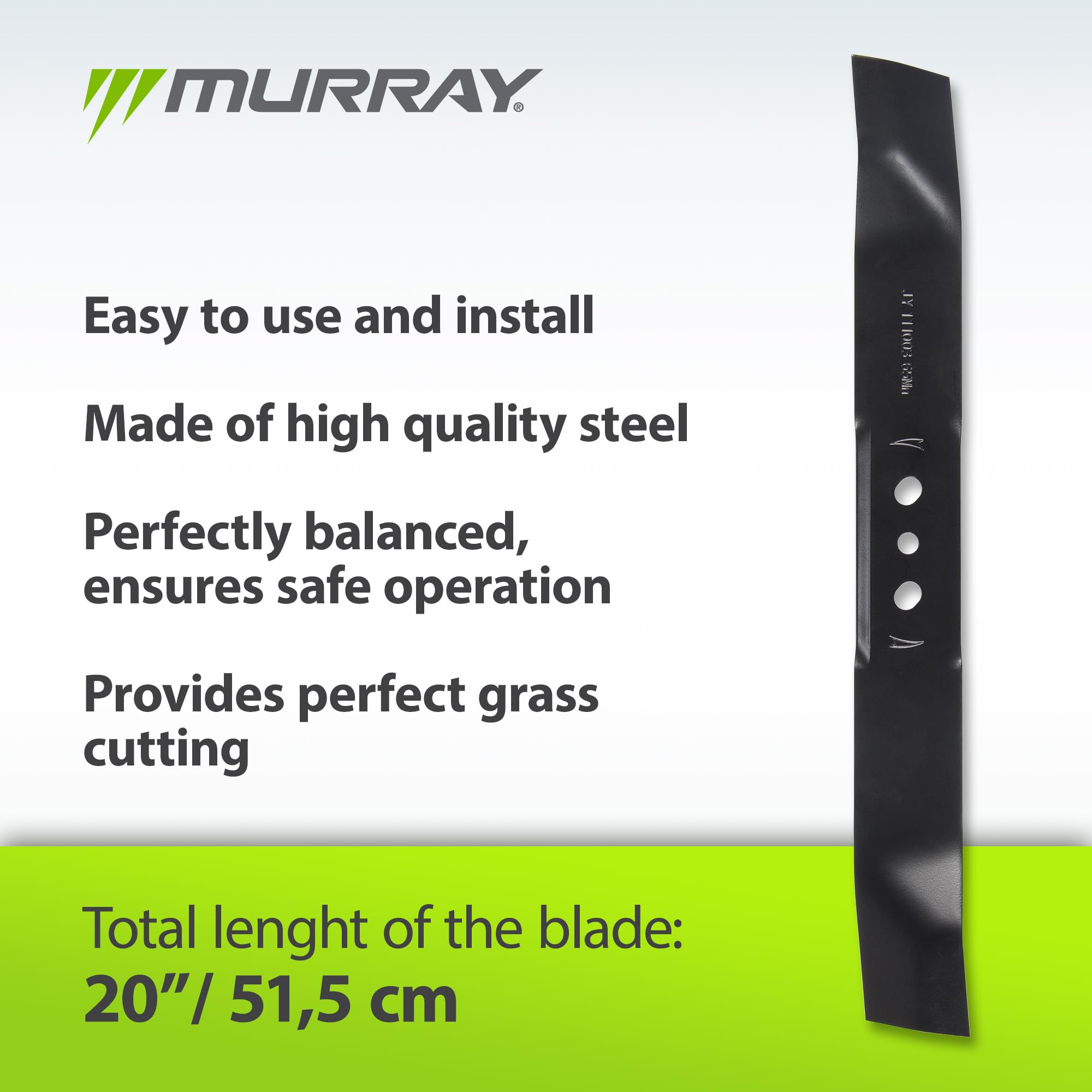 Murray Lama di Ricambio per Tosaerba - "M-000B20" per Tosaerba a Benzina EQ2-500X - Lama Tosaerba con Larghezza di Taglio di 51 cm