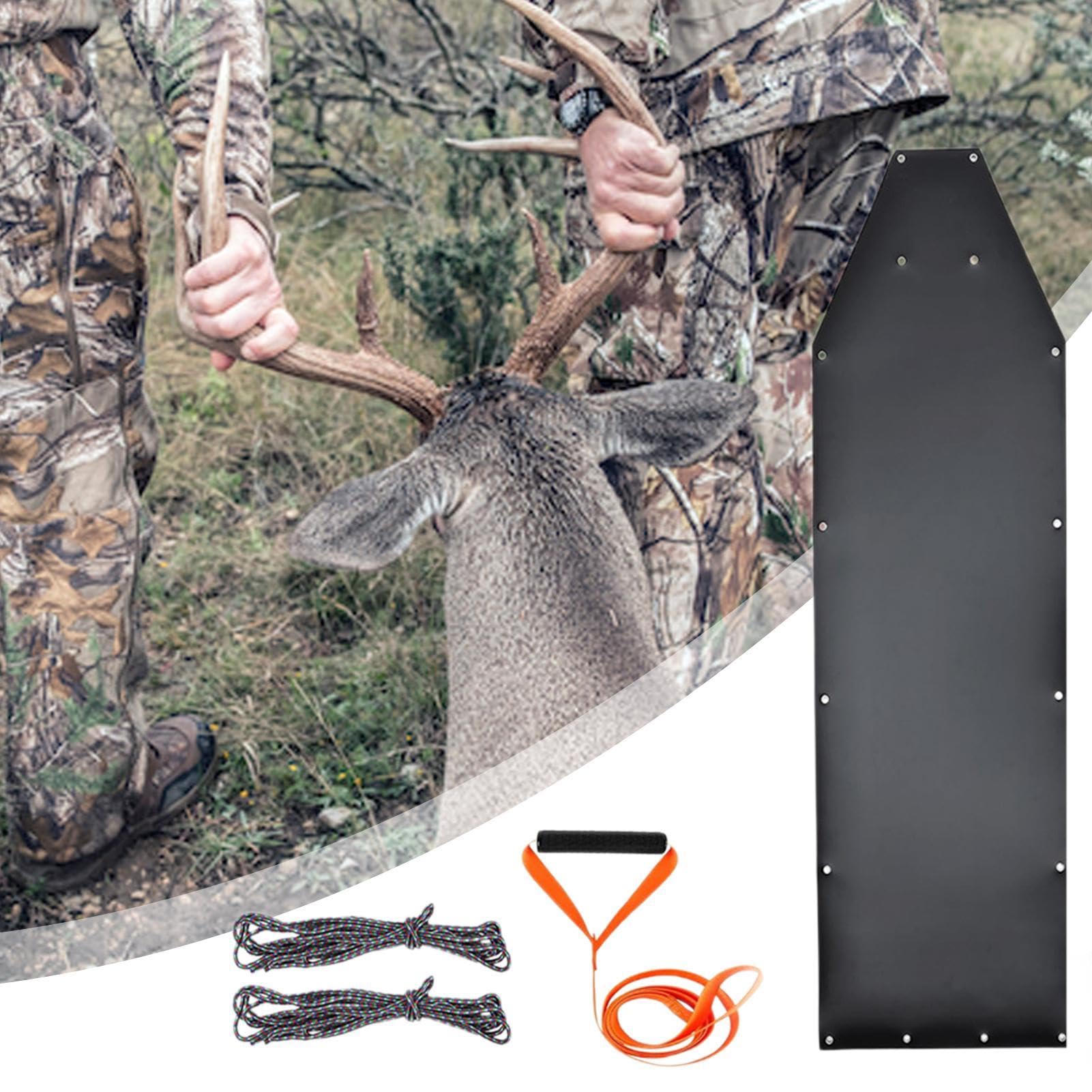 Slitta di cervi da caccia | Slitta di cervo da caccia | Slitta di cervo ispessito pesante | Glide da gioco con imbracatura e corde, accessori per la caccia, slitta per pesca sul ghiaccio da uomo