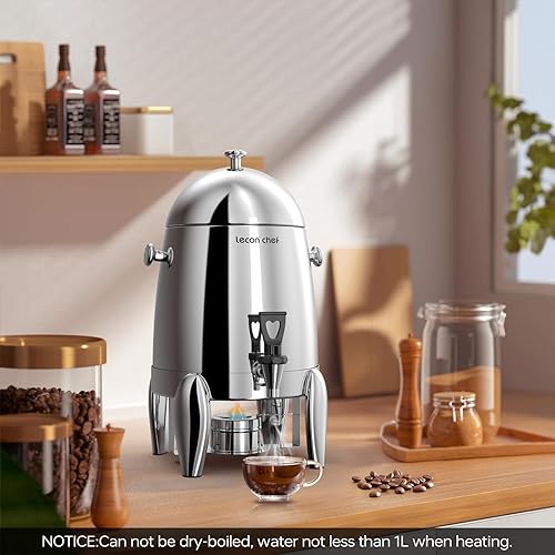 Miniatura 4 de Dispensador de bebidas de 3.2 galones con recipiente de hielo, dispensadores de bebidas de acero inoxidable para bebidas frías y calientes con