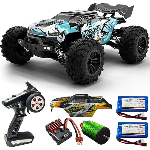 1:16 Scale Brushless RC Car - 50+ MPH High Speed All Terrain Off-Road Monster Truck for Adults & Teens 14+ | 2.4GHz, 2X LiPo Batteries, RTR | Hobby Grade Remote Control Vehicle