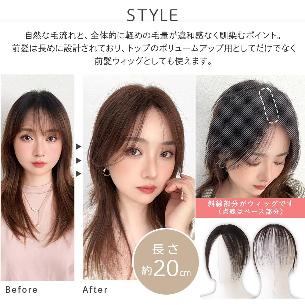 Amazon.co.jp: [ブライトララ] 人毛100% ヘアピース 総手植え 部分