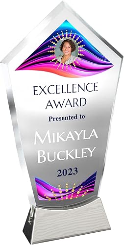 Vista 10 de Placa de vidrio personalizada de 9 1/4 pulgadas, placa personalizada como premios y trofeos, placas de vidrio para premios como jubilación