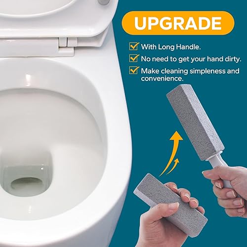 Miniatura 2 de Emycool Limpiador de inodoro de piedra pómez, paquete de 12 piedras pómez con mango para limpieza de inodoros, bañeras, fregaderos, piscinas,