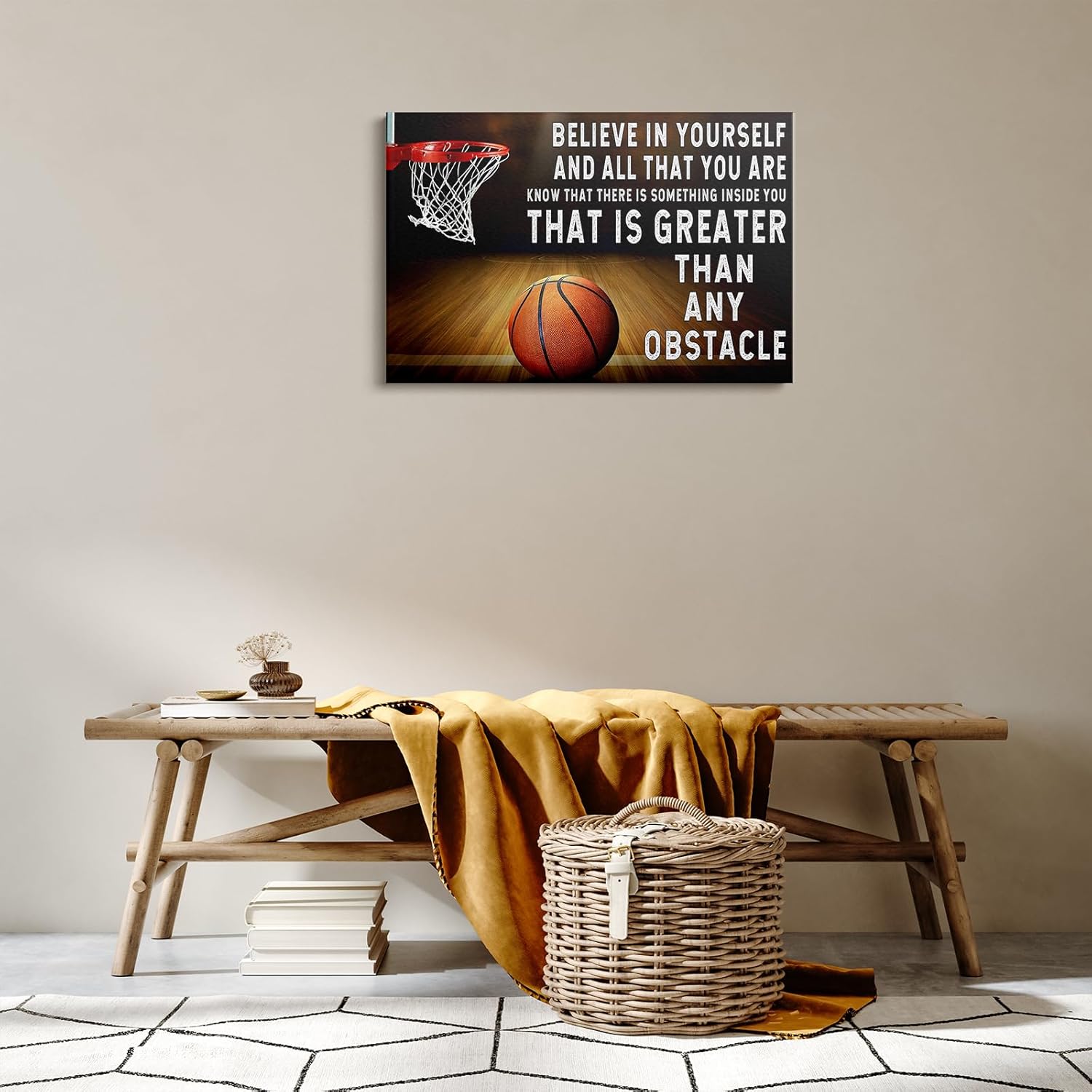 Luxey Aura Inspirational Basketball Wall Art Canvas Photos & Motivational Posters for Boys Bedroom - Mamba Mentality, Sports Decor (12x18in Framed Canvas) - Image 7