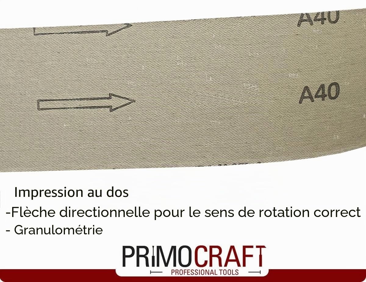 Lot de 24 bandes de papier abrasif 100 x 610 mm, grain 40/60/80/100/120/150