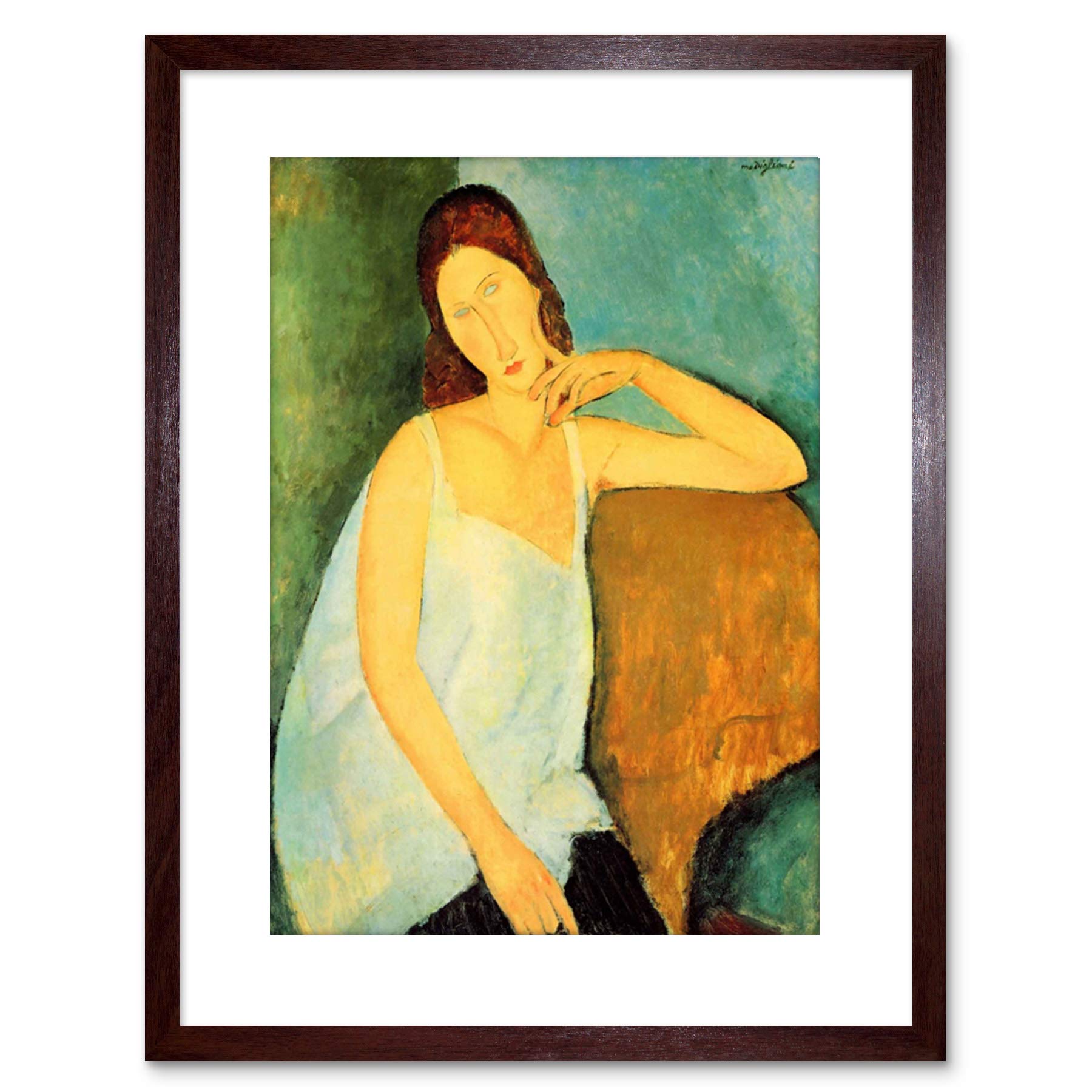 Wee Blue Coo Painting Modigliani Portrait Jeanne Hebuterne Four Framed Wall Art Print