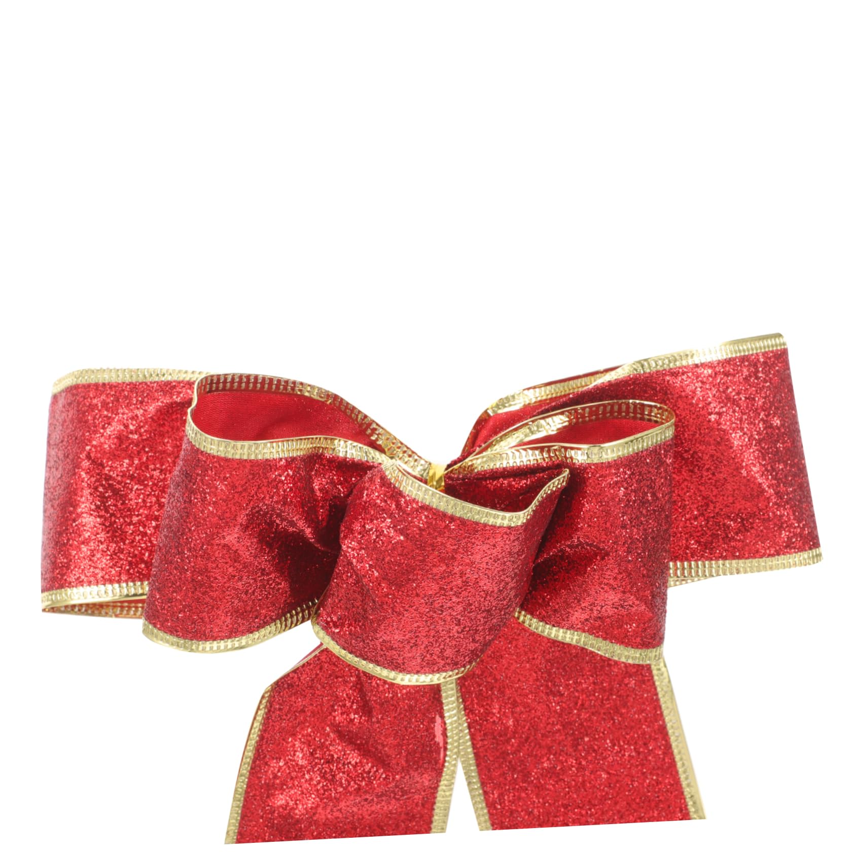 KOMBIUDA 25pezzi Fiocco Decorativo di Stoffa Natalizio da Bows Glitterati per Decorazioni di Alberi di Natale e Regali Rosso per Atmosfere Festive e Arredamento Natalizio