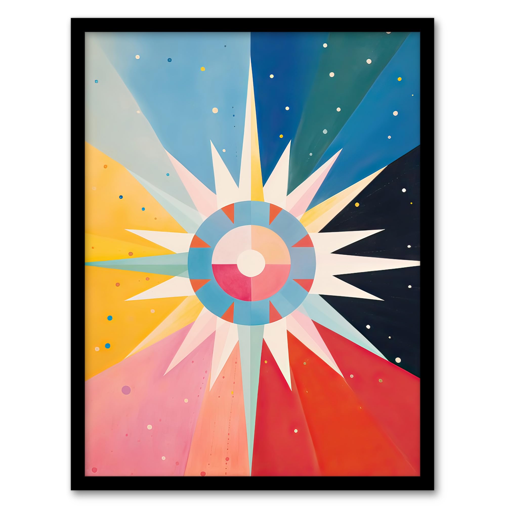 Artery8 The Star Tarot Card Hilma af Klimt Style Oil Painting Geometric Rainbow Colour Gradient Art Print Framed Poster Wall Decor 12x16 inch โ image 1
