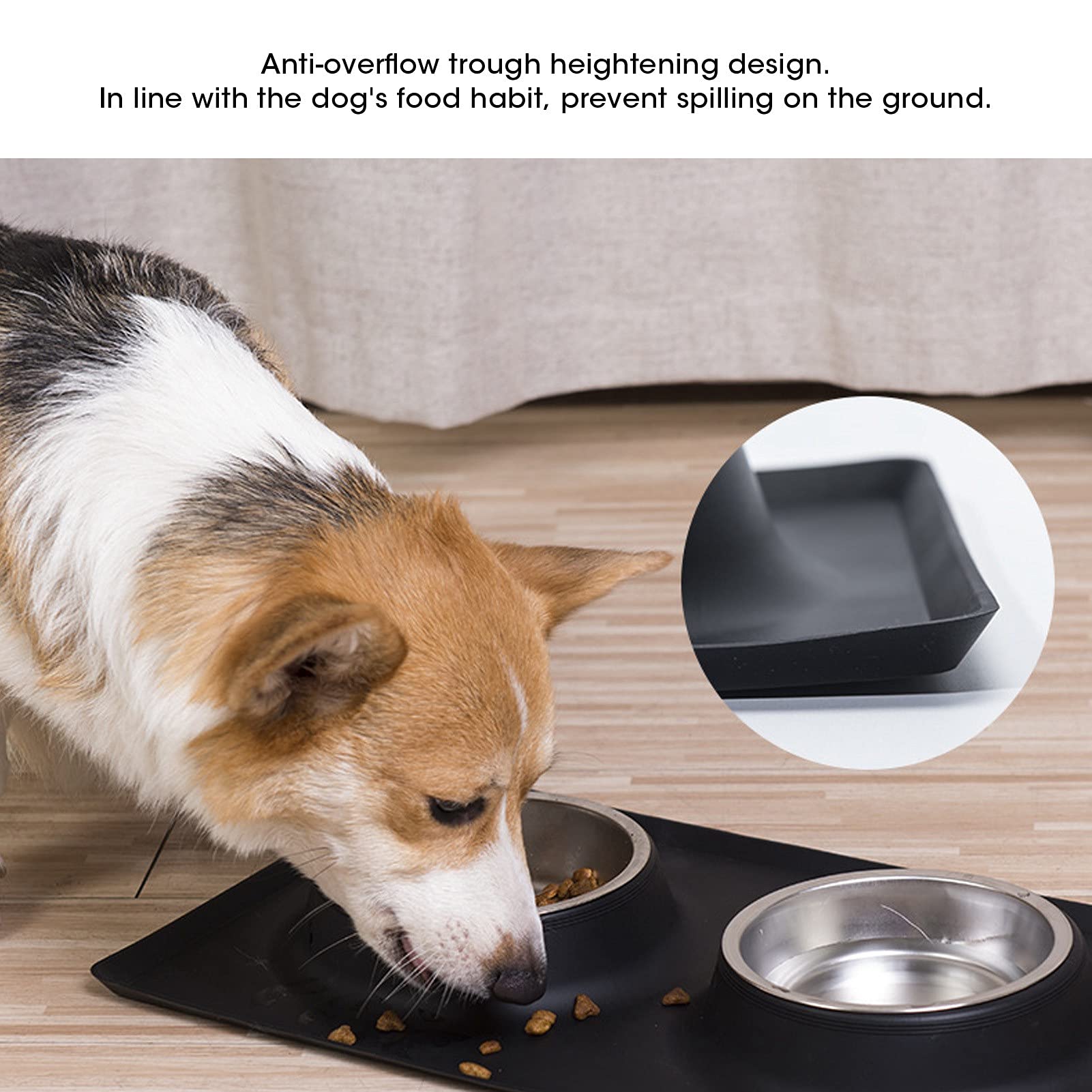 Confezione da 2 ciotole pieghevoli per cani, ciotole pieghevoli per animali domestici, in silicone grigio, antiscivolo, pieghevoli, per cani e gatti di piccola e media taglia, per viaggi, escursioni e