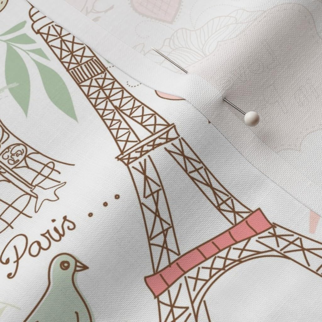 Spoonflower Fabric - Love Paris Travel Spring Printed on Petal Signature Cotton Fabric by The Yard - Sewing Quilting Apparel Crafts Decor