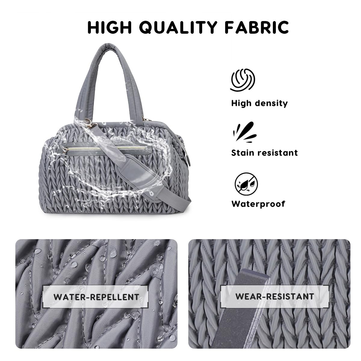 SONARIN Grande Capacité Tissé Sac à Langer pour Bébé Fourre-tout,Imperméable Sac à Couches de Voyage avec Bandoulière Amovible,Sacs de Maternité Portable avec Crochets de Poussette