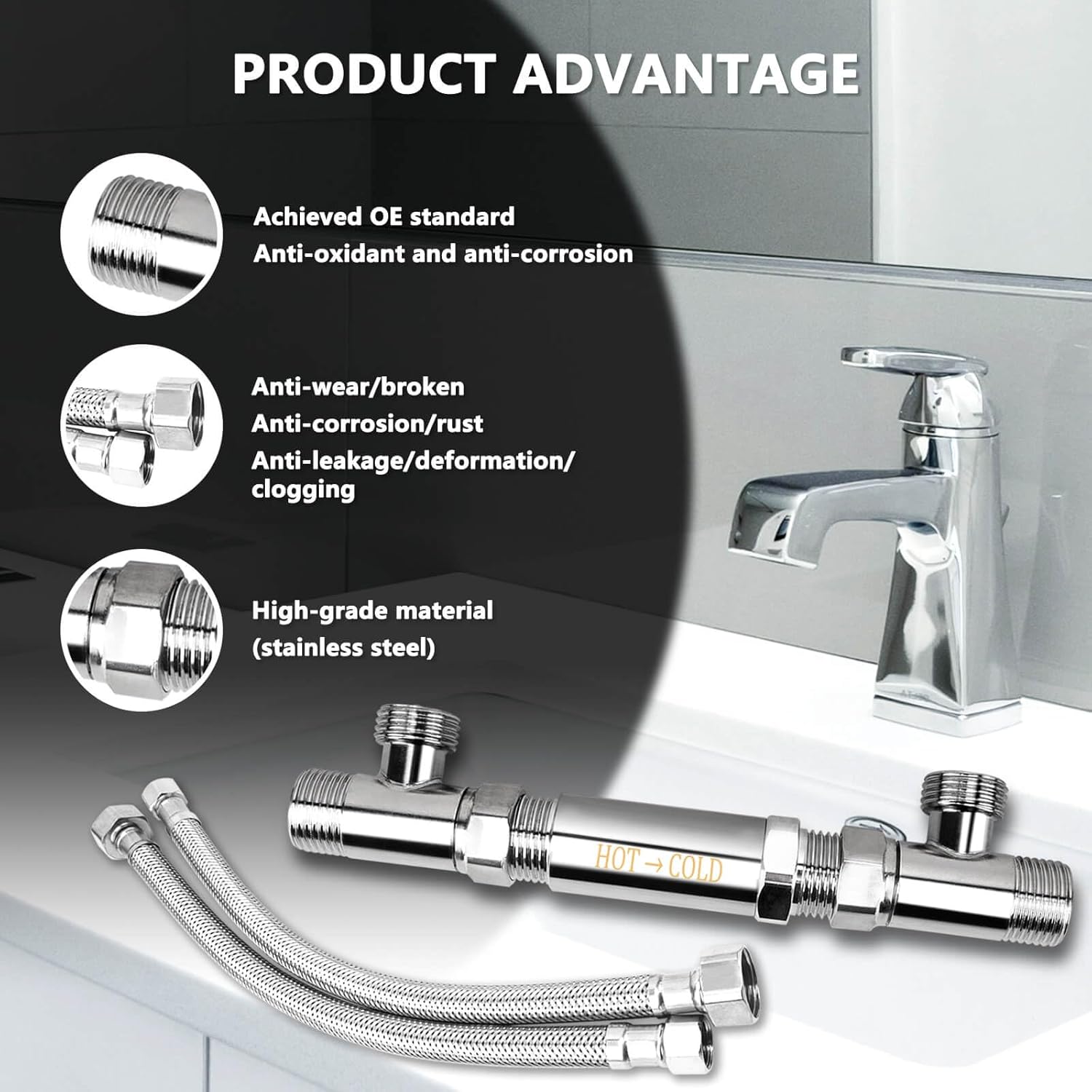 RAMATA WP596816 Sensor Valve Kit for Instant Hot Water Recirculating Pump Bypass Valve 304 Stainless Steel, Replace 367010, 595926, 500800, 500805