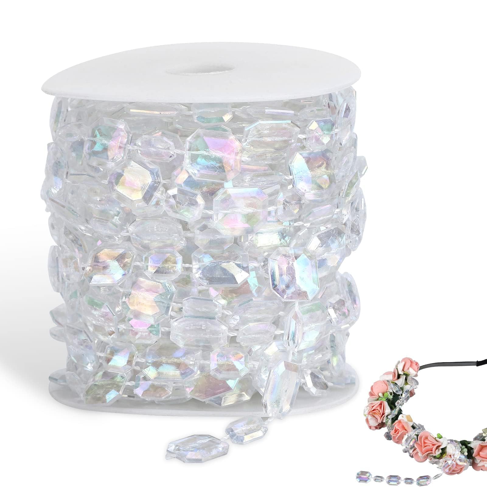 5m Kristall-Perlen-Girlande Aus Acryl - Elegante Deko Für Feste & Feiern