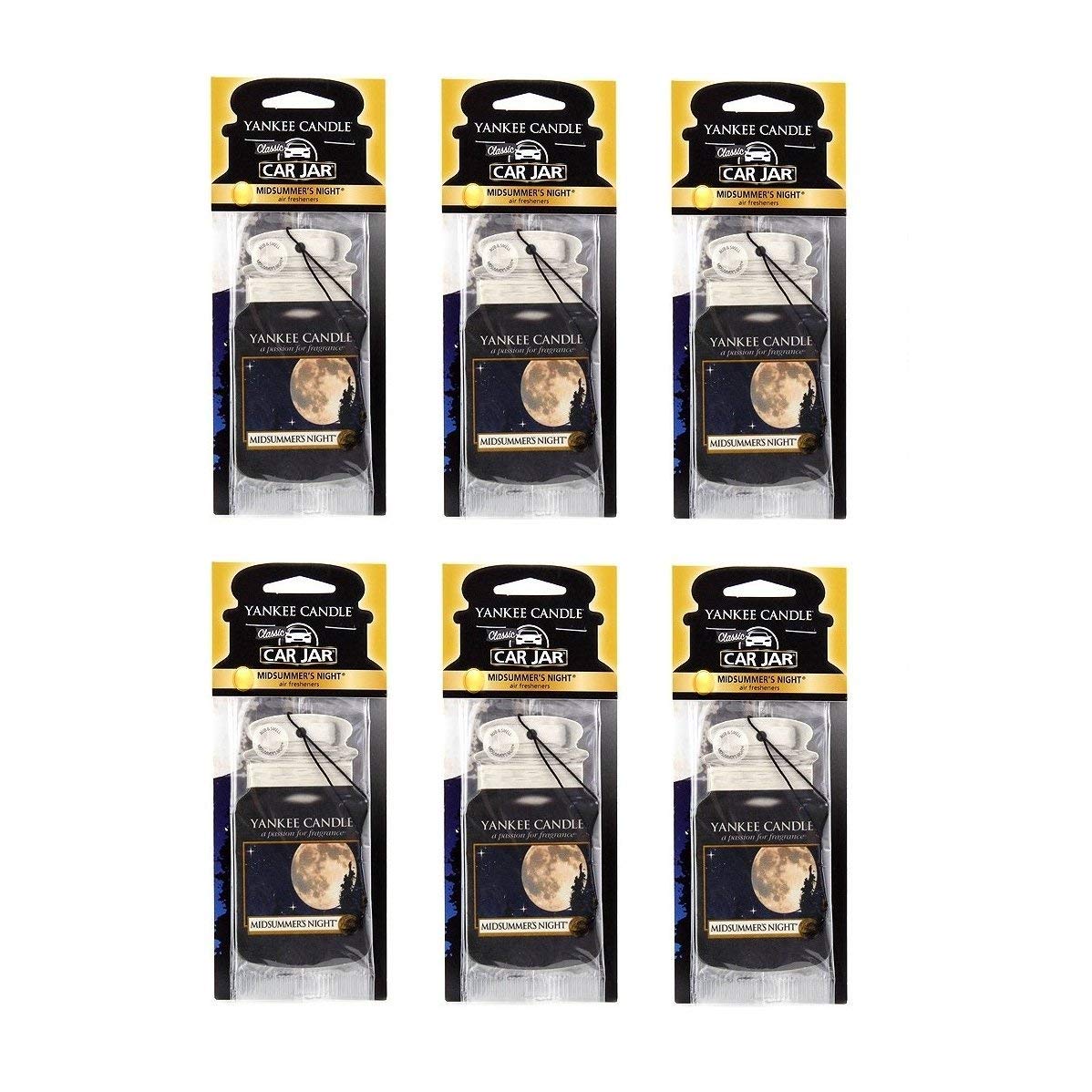 Yankee Candle MidSummer's Night Paper Car Jar Hanging Air Freshener (Pack of 6)