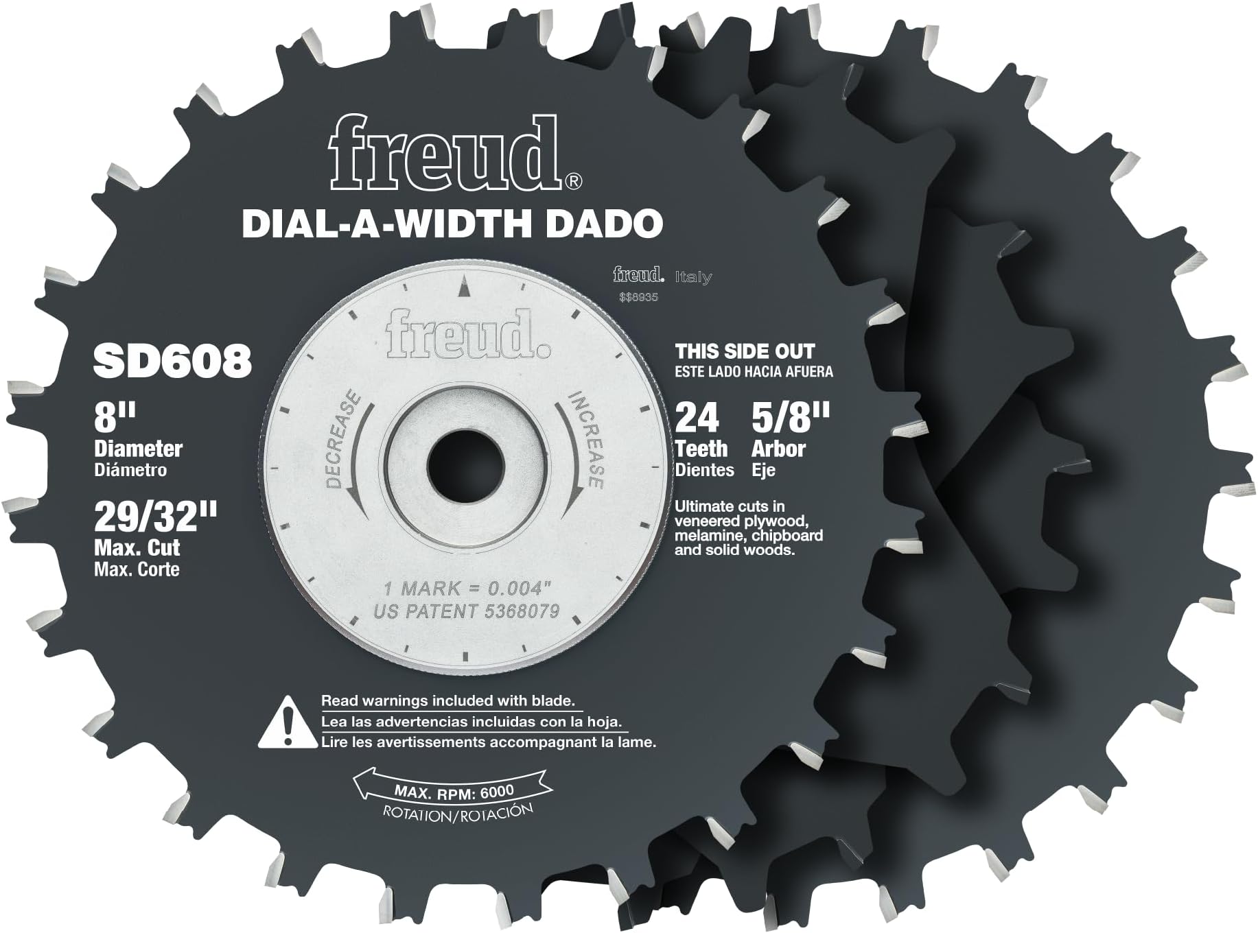 Freud SD608: 8" Dial-A-Width Stacked Dado Sets