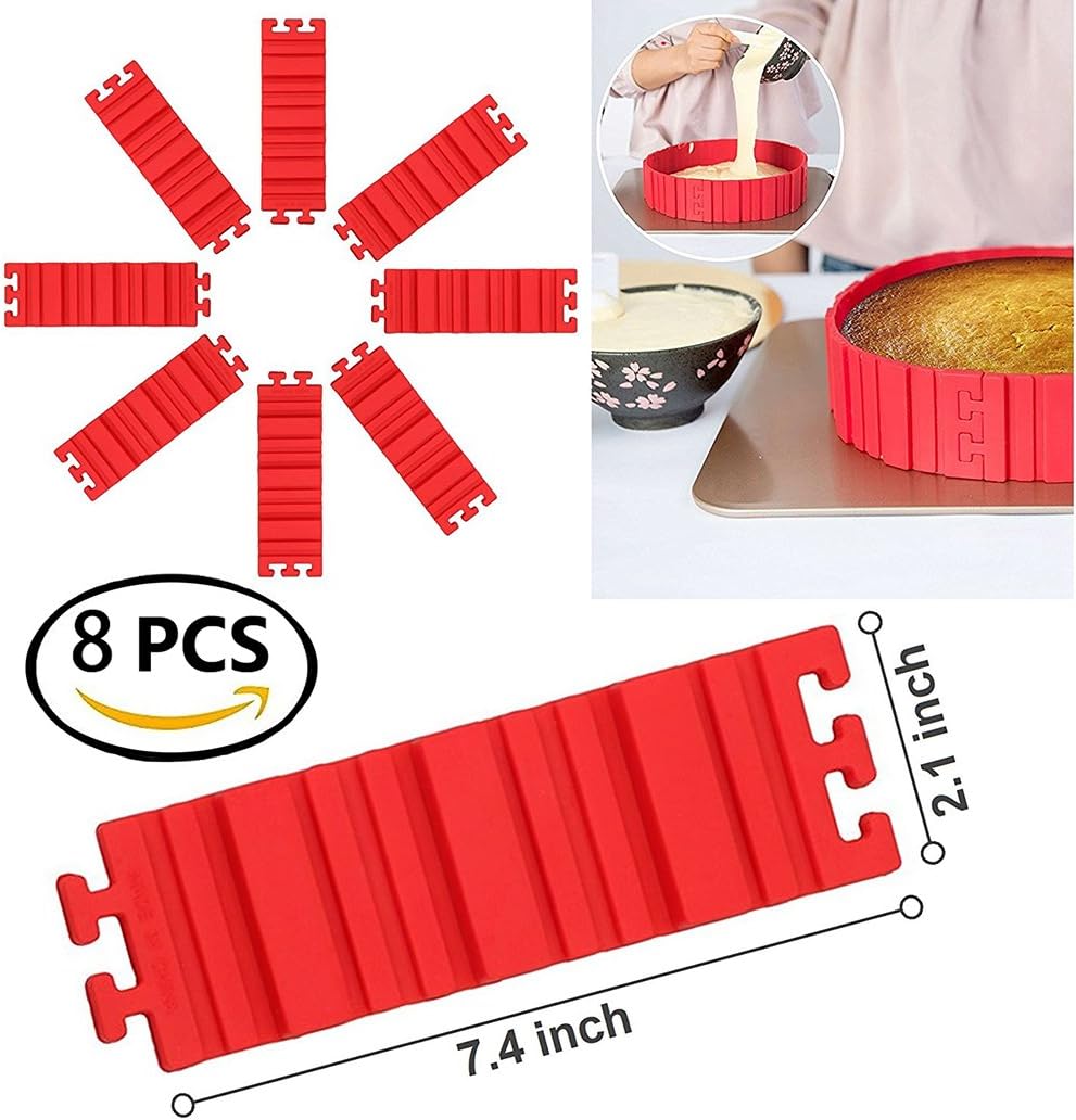 8PCS Silicone Cake Mold Magic Baking Snake-DIY Bundt Cake Tool Nonstick Flexible Reusable Create Any Shape of Cake,Bread, Pizza,Pastry,Muffin