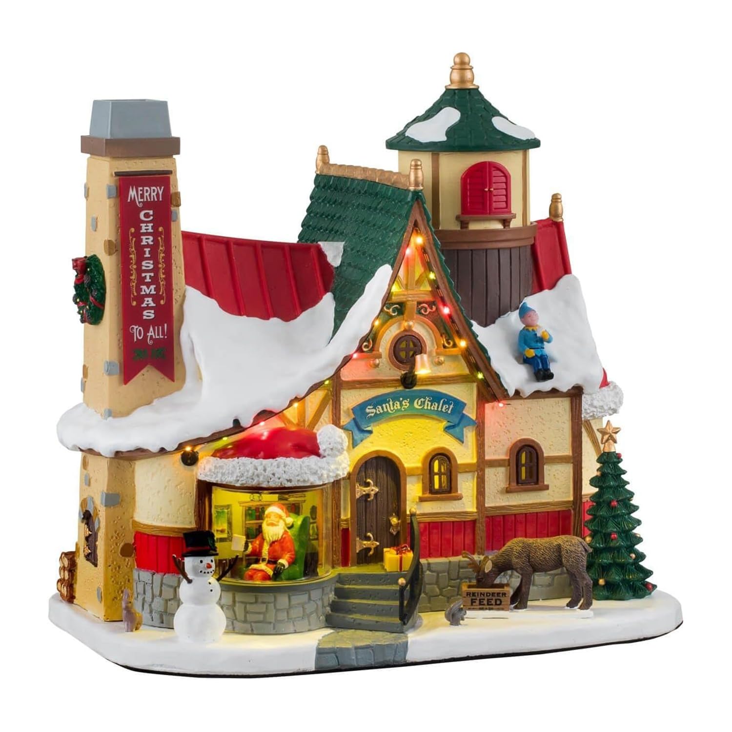 Christmas Village Santas Chalet Battery Operated Led -15742