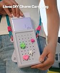 Liene DIY Charm Carry Bag Pearl N200 Pro Portable Photo Printer, Instant Mini Picture Printer for iPhone Smartphone Case, Silicone Protective Cover with Detachable Lanyard & DIY Charms, Grey