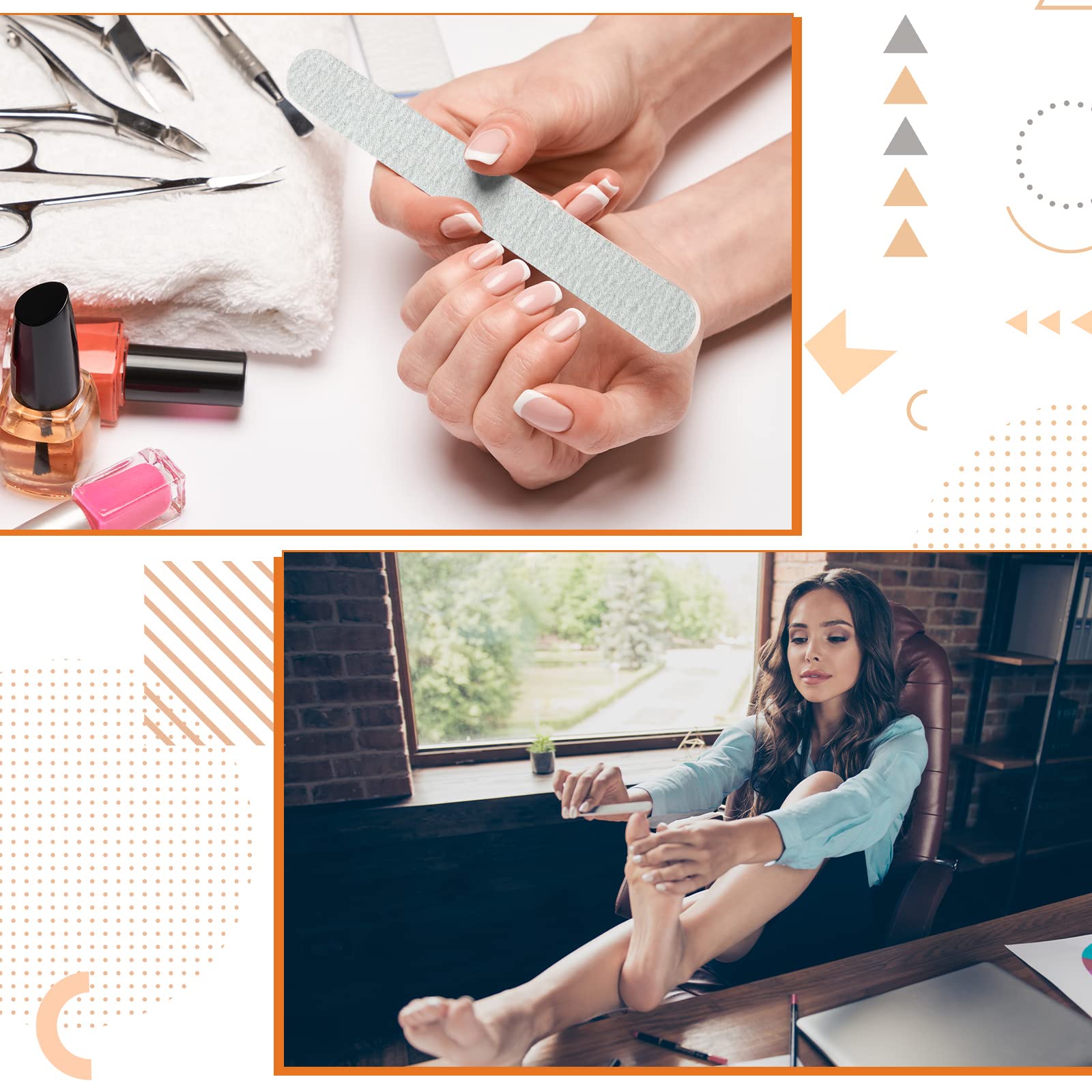 100 limas de uñas de grano 100180, tablero de esmeril de doble cara, herramienta de pedicura, limas de uñas envueltas individualmente para mujeres y hombres, uñas naturales, suministros para el