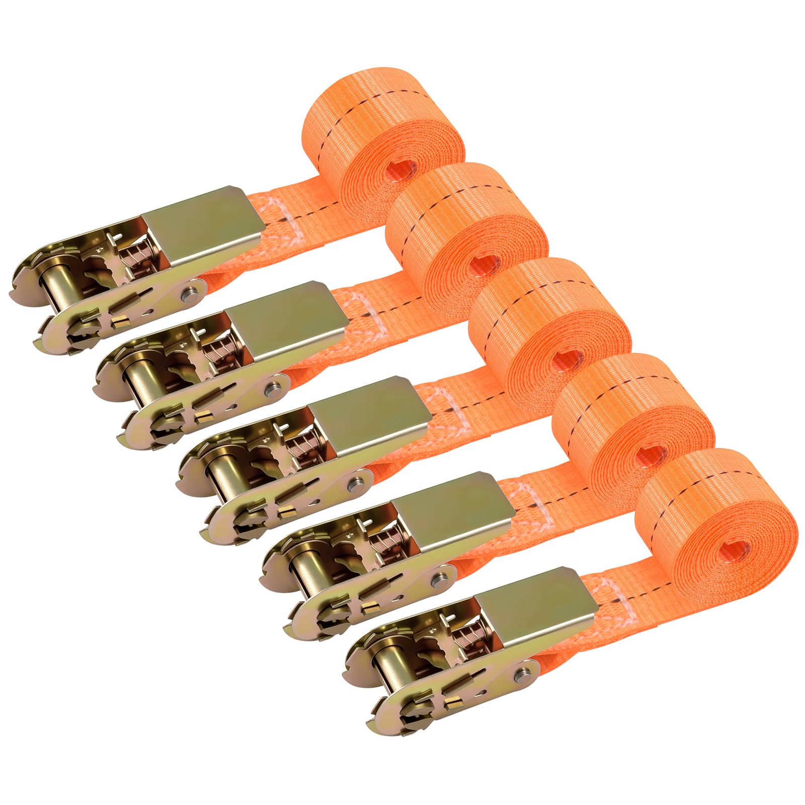 Ouxayapl 5 Stück Spanngurte mit Ratsche,2Mx 25 MM, Zurrgurte mit Ratsche für Auto, Sackkarre, Motorrad, Gepäck, Camping, Transport - Belastbarkeit 800kg-Robust & Wetterfest