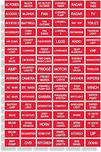 Amazon.com: RED Marine Boat Dash Board Switch Instrument Panel Sticker ...