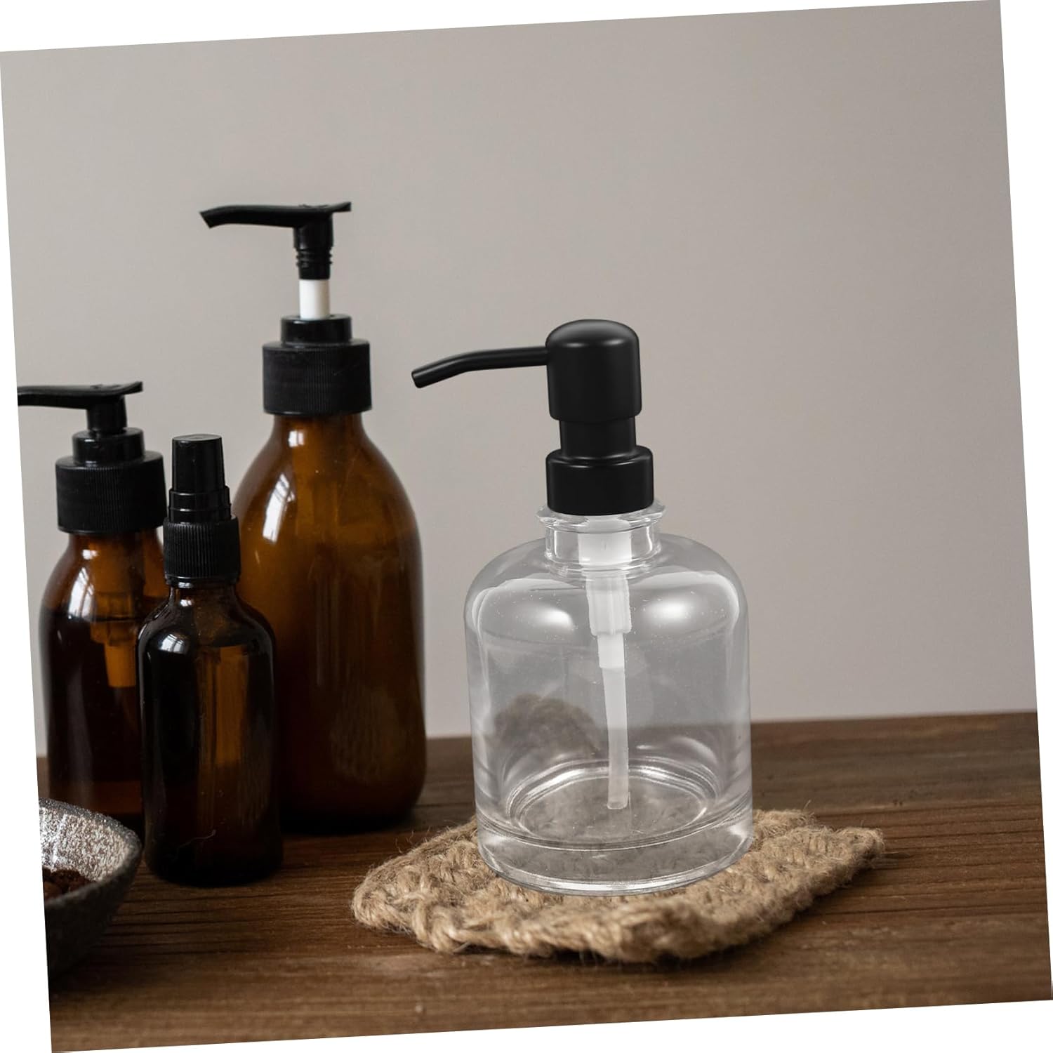 2pcs Reusable Pump Bottle Shampoo Dispenser for Soap Lotion Body Wash Practical Bathroom Storage