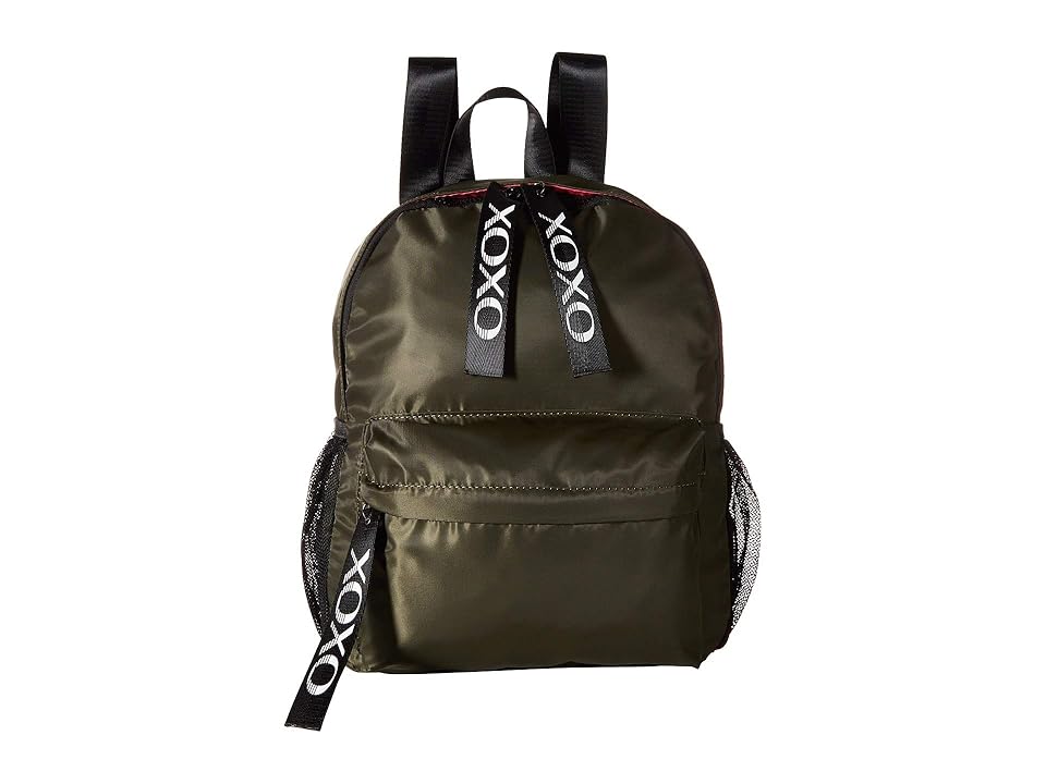 

XOXO Nylon Backpack w/ Logo Webbing (Olive) Backpack Bags
