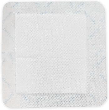 DermaRite Bordered Gauze Dressing with Adhesive Border, 6 in, 1 ct | Flexible Non-Linting Material, First-Aid, Individually Packaged