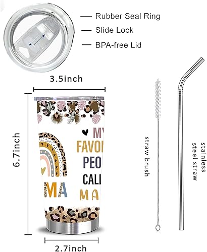 Miniatura 2 de Vasos de café con tapas y pajitas para mamá Gifts con texto en inglés My Favorite People Call Me Mama, vasos de viaje para el Día de la Madre, 20