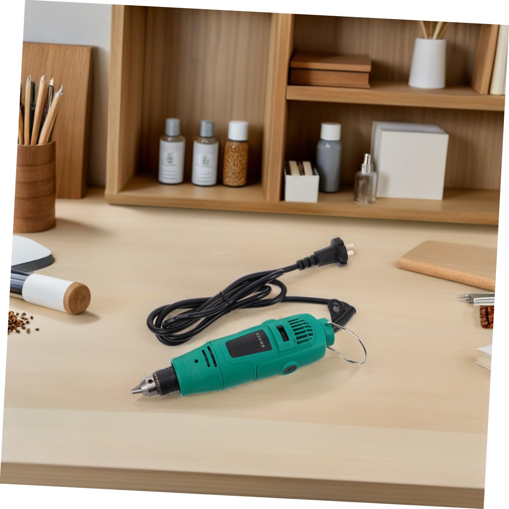 DOITOOL Taladro Eléctrico Compacto con Cable Brocas de y Cabeza de Lijado Taladro Portátil para Taladrar Azulejos y Electrónica Proyectos Domésticos y Bricolaje