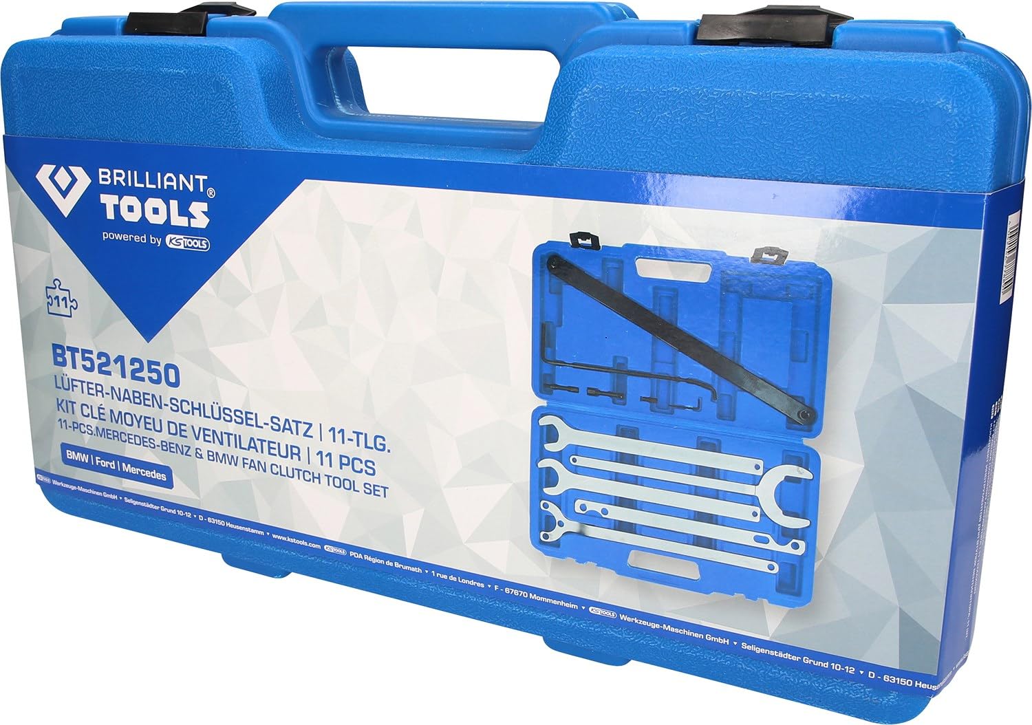BRILLIANT TOOLS BT521250 Kit chiave mozzo ventola, 11 pz [Powered by KS TOOLS]