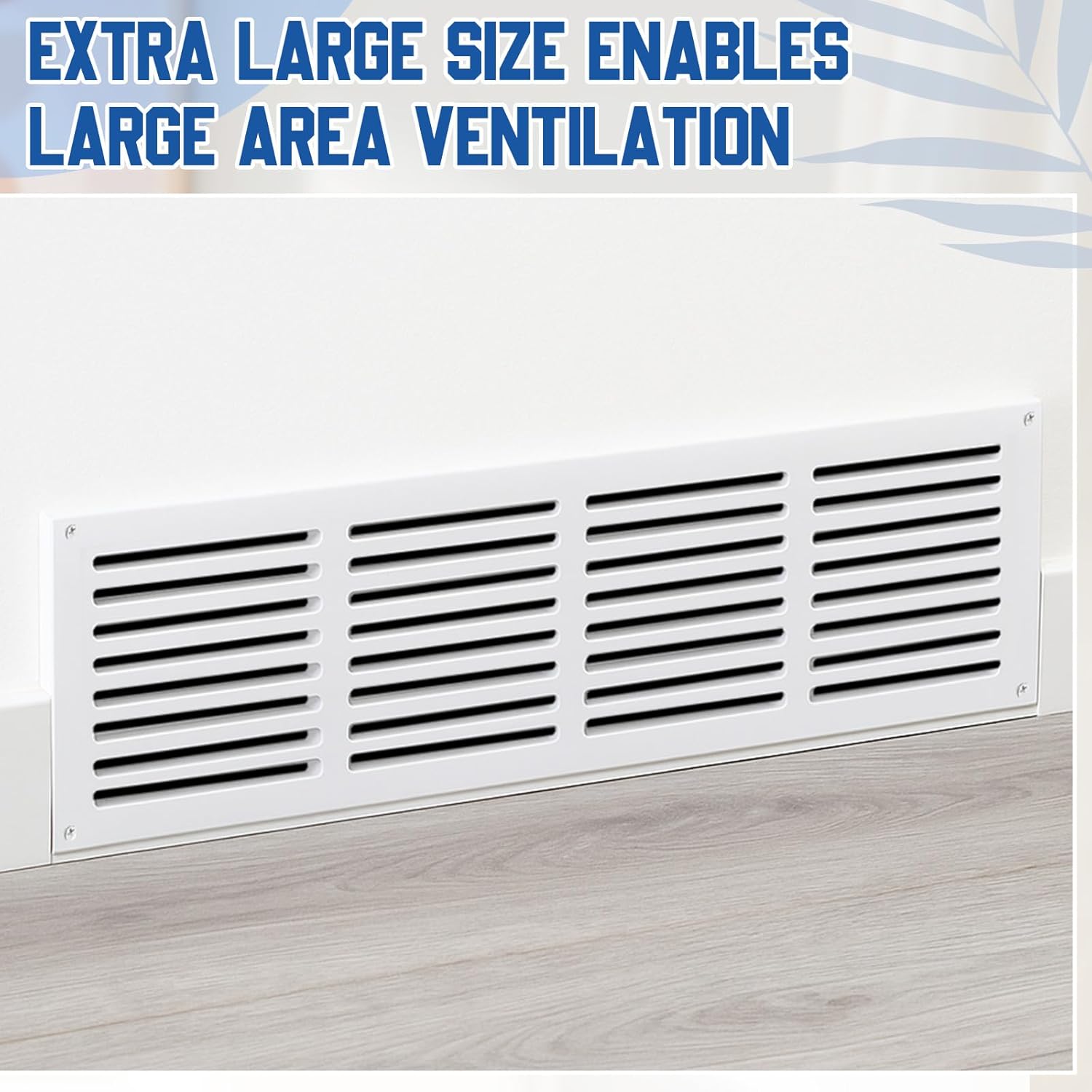 2 Pcs Return Air Grille 32 x 8.5 x 3/4 Inch (30x6 Duct Opening) MDF Wood Vent Cover with Angled Slots, High Flow Noise Free, Decorative White Cold Air Return Wall Register for Wall Ceiling