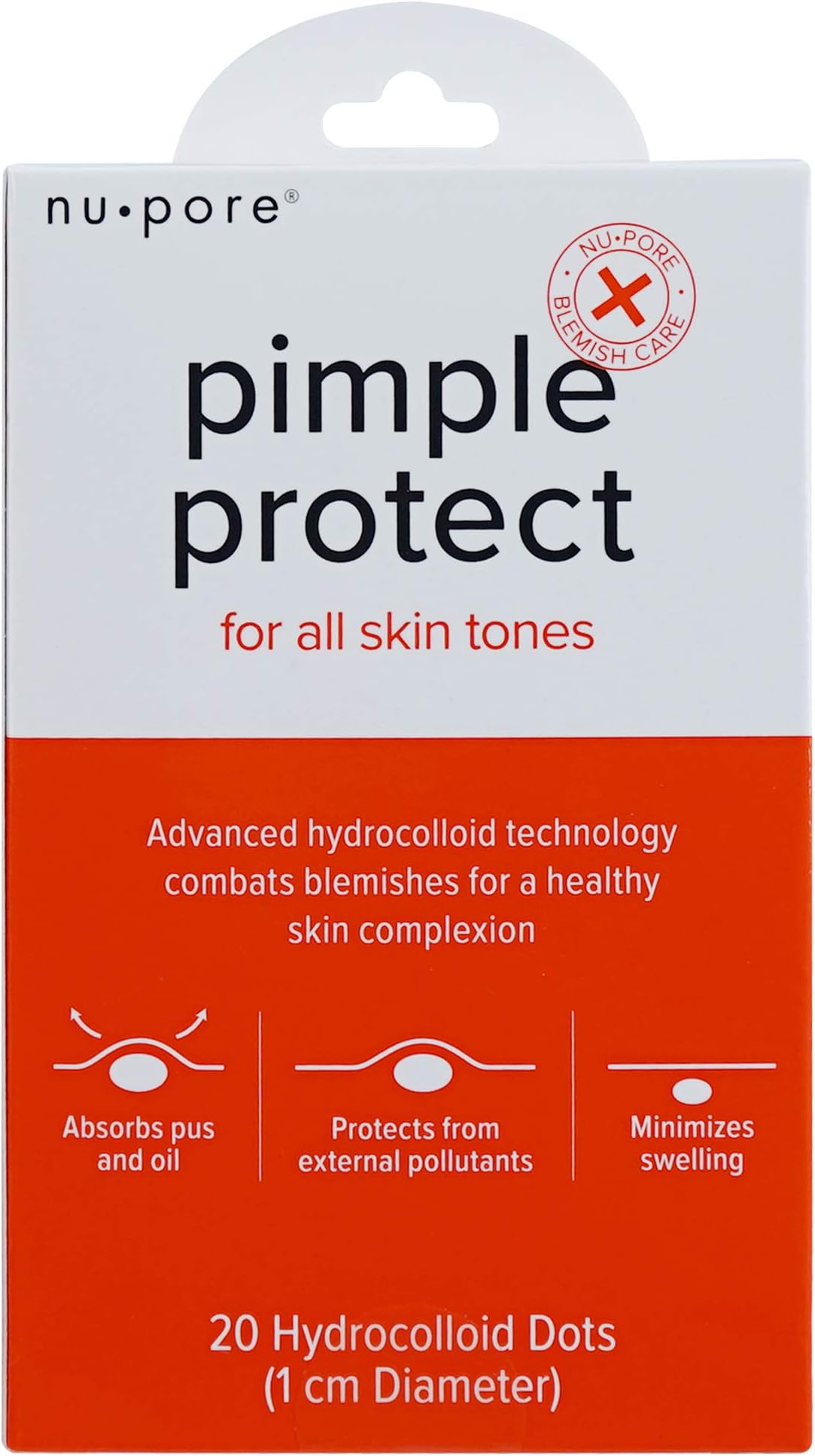 Nu-pore Hydrocolloid Bandages - Pimple Patch Acne and Blemish Patches to Help Blemish Control, 20 Pimple Stickers Per Pack (24 Pack)