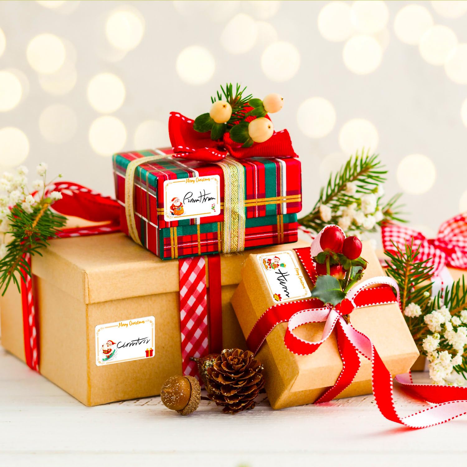 Set 120 Adesivi Natalizi Autoadesivi - Etichette Regalo Per Sacchetti, Biglietti E Decorazioni Festive