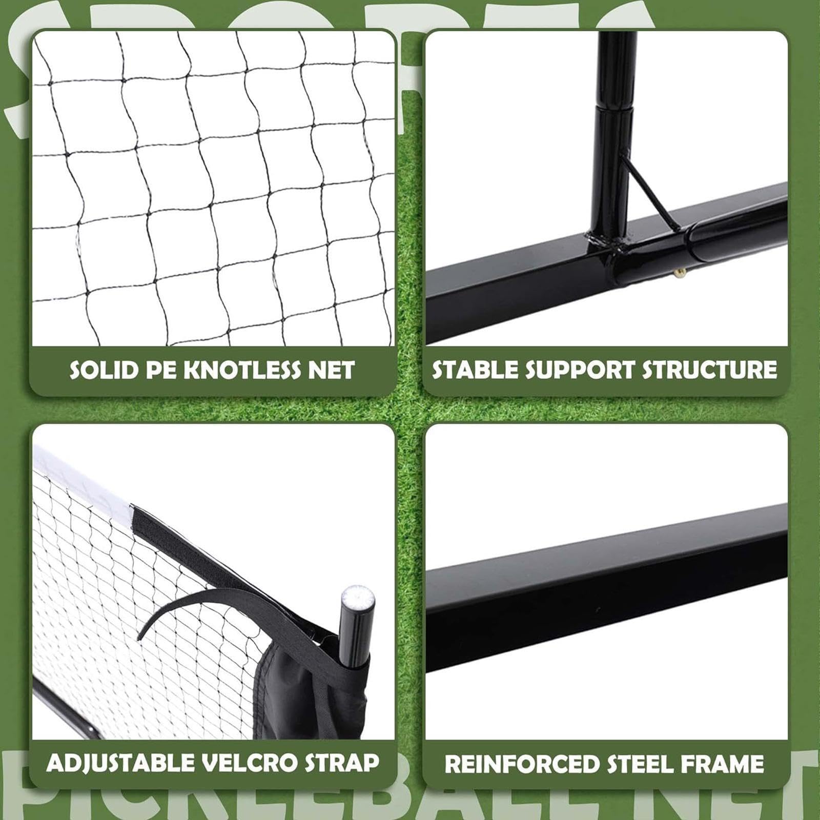 Per Sistema di Rete da Pickleball Facile da trasportare, | tutta la famiglia, stoccaggio garantito, cortili e avventure all'aria aperta, rete da gioco da pickleball affidabile,