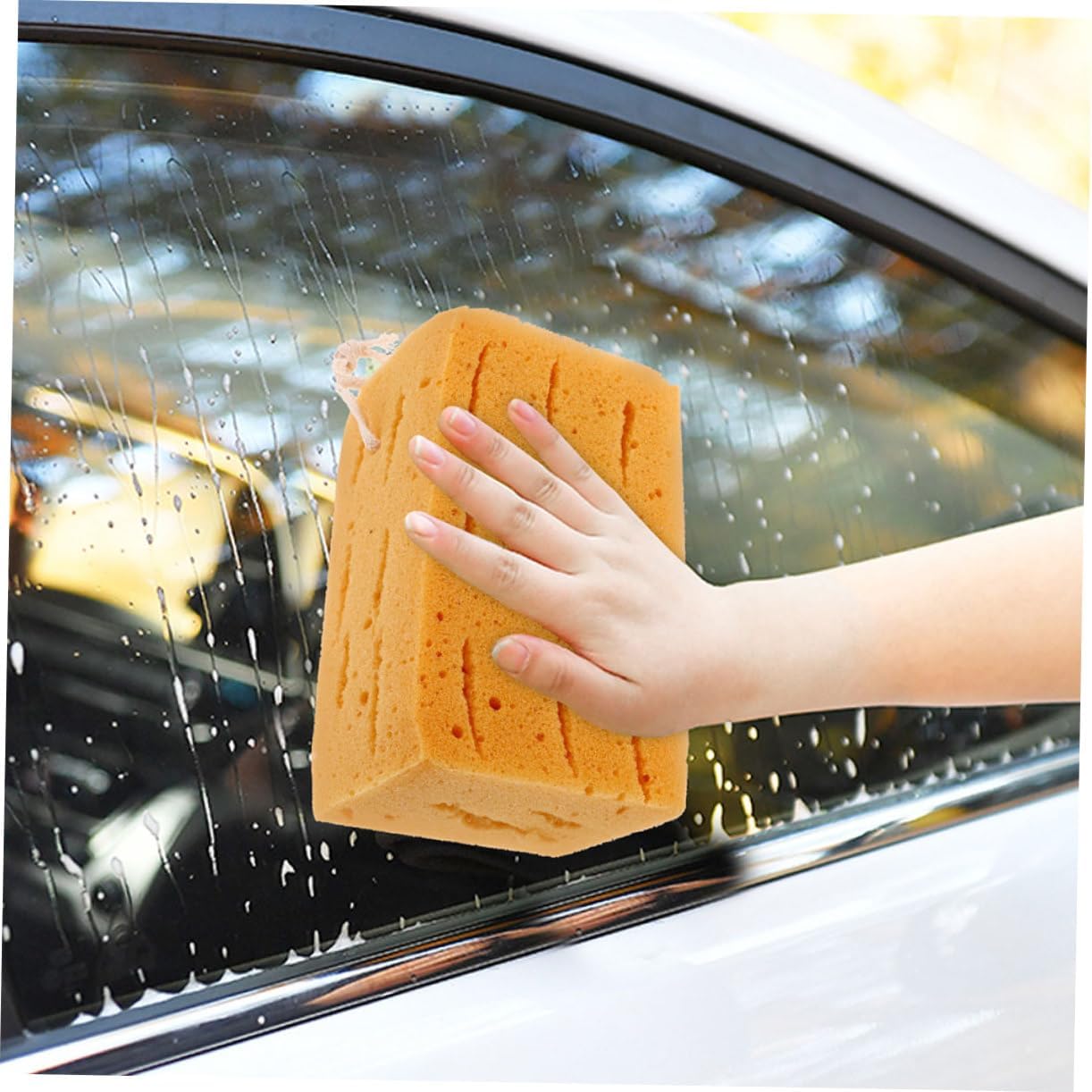 HEALLILY 4pcs Large Car Wash Sponge Multi-Function Auto Eraser Detailing Sponge High Absorbent Car for Washing
