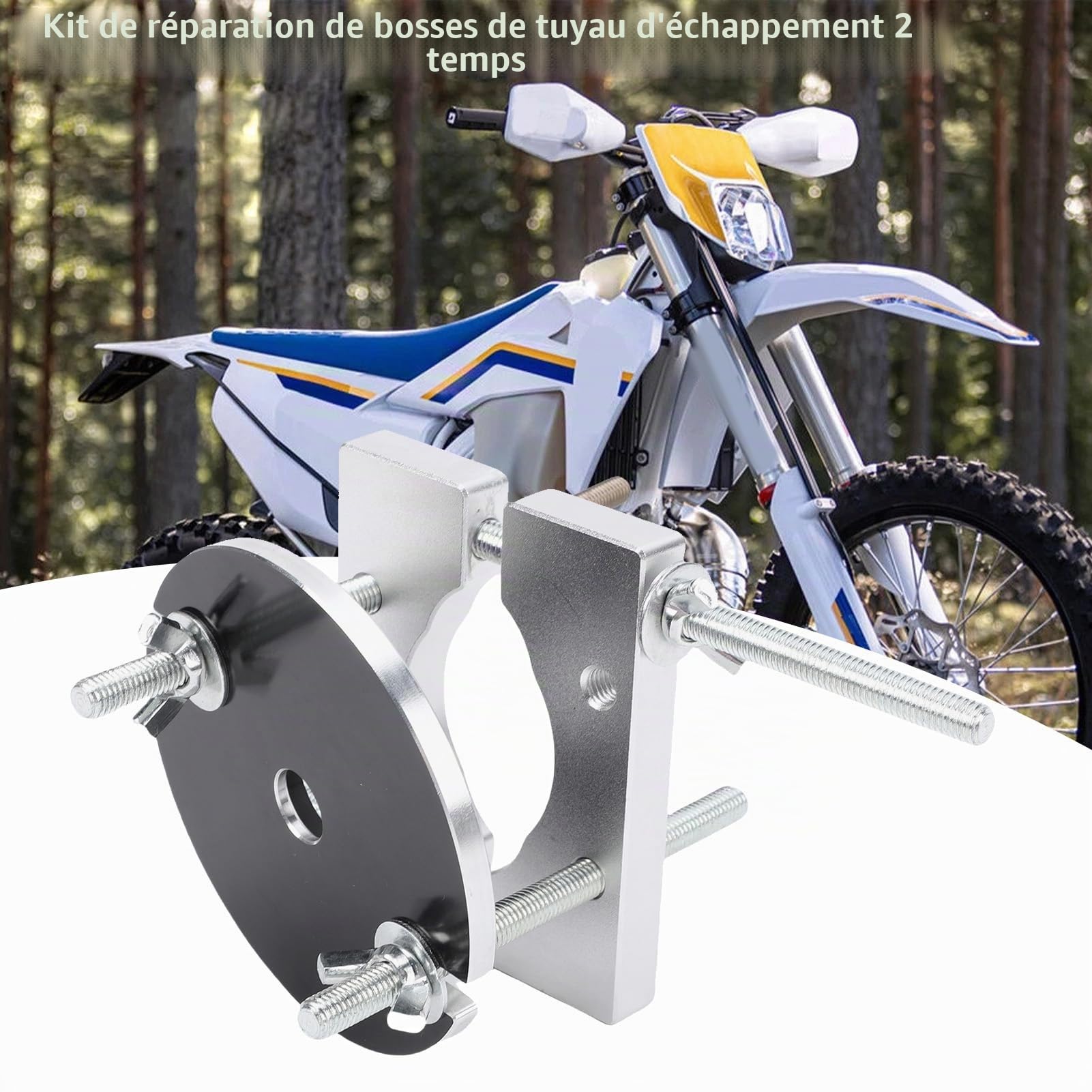 aqxreight Kit de Réparation de Bosses D'échappement 2 Temps, Outil de Débosselage de Tuyau D'échappement, Outil de Débosselage de Moto pour Te TC 125 250 300, Convient à la Plupart des
