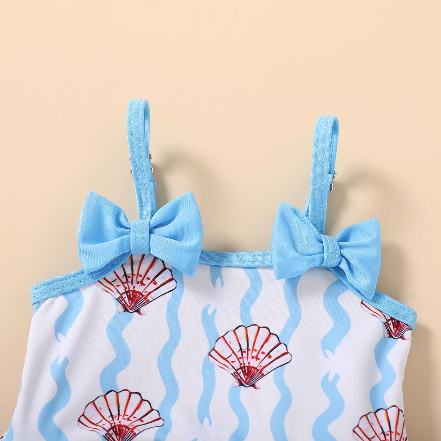 YOUNGER TREE Baby Girls Swimsuit One Piece Swimwear Ruffled Infant Swimsuit Floral Print Bathing Suit with Hat,UPF 50+ - Image 5