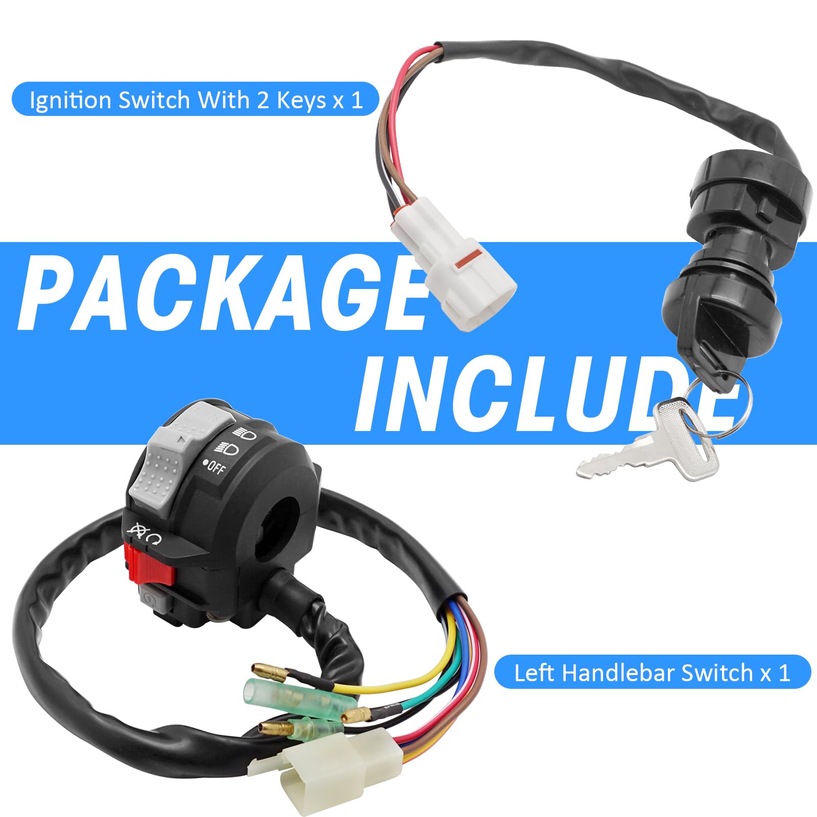 Start Switch Assembly Left Handlebar Control Switch For Yamaha ATV - Start/ Run/Off & Headlight Hi/Lo Switch ATV Engine Start Headlight Switch - Foto 10