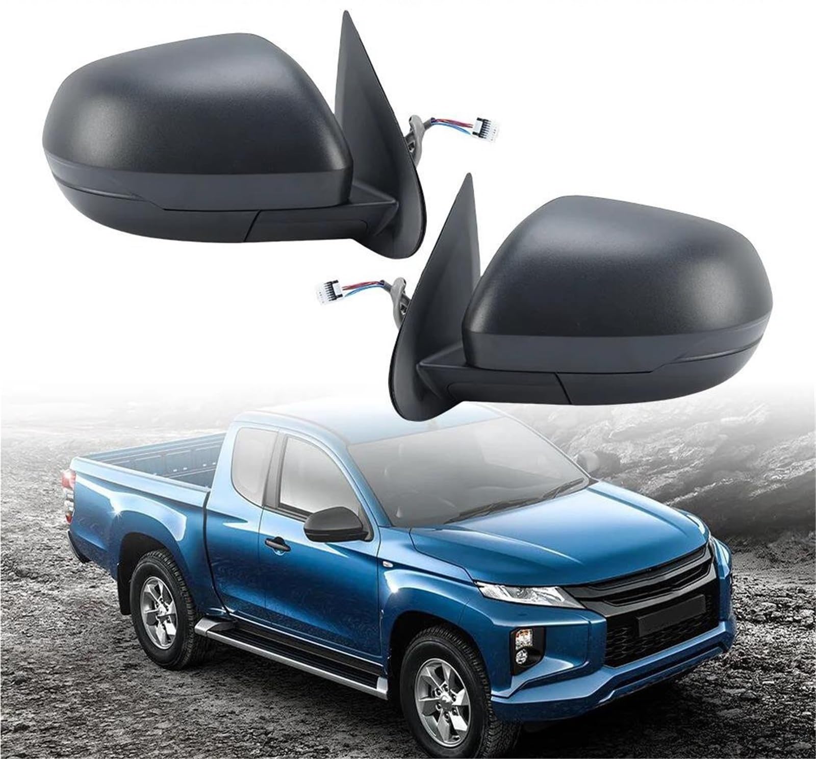 Per Mitsubishi Per Triton Per L200 2019-2022 5 Spilli Specchietto Retrovisore Montaggio Manuale Pieghevole Specchio Laterale Riscaldato Retrovisore Completo(1pc right)