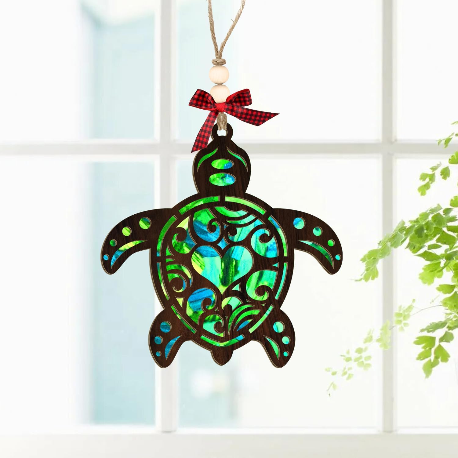 Sea Turtle Christmas Ornaments, Turtle Wooden Hanging Ornament for Xmas Tree, Sea Animal Decoration, Stocking Stuffer Gift for Ocean & Sea Life Lovers, Turtle Lovers Keepsake Gifts for Girls, Women - Image 2