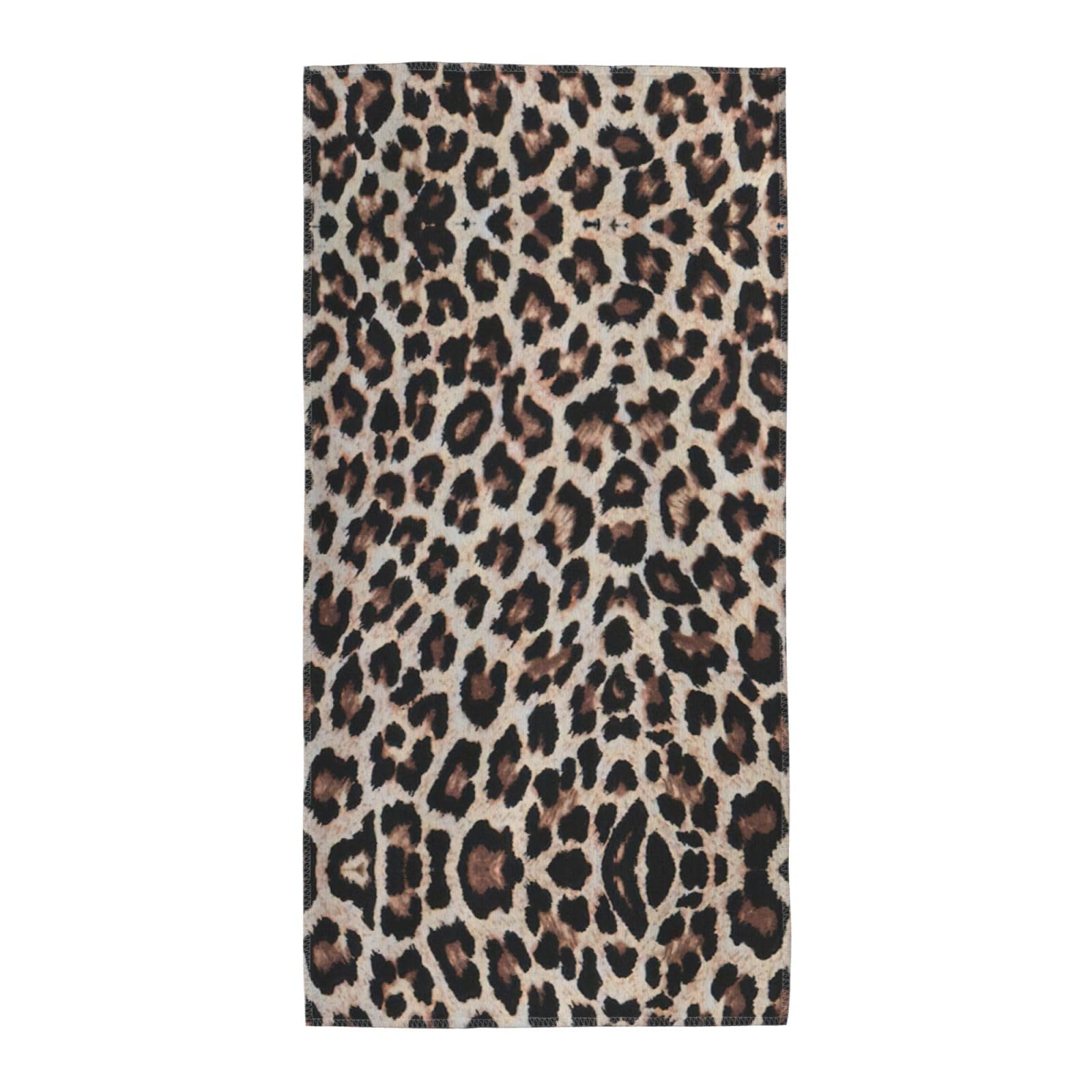 SDEGTHO Leopard Print Print Fashion Printed Bath Towel High Water Absorption For Hiking Trip
