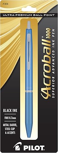 Vista 13 de PILOT Acroball 1000 - Bolígrafo retráctil y recargable ultra premium, barril negro, punta fina, tinta negra, bolígrafo individual (13635)