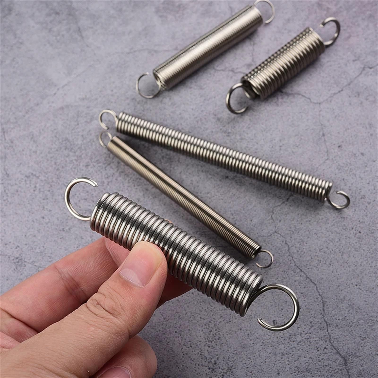 Resorte De ExtensióN Resorte de tensión extensión helicoidal cilíndrico con gancho en forma S acero inoxidable Resortes comprimidos extendidos(70mm (5Pcs),5MM_37*1.2CM)