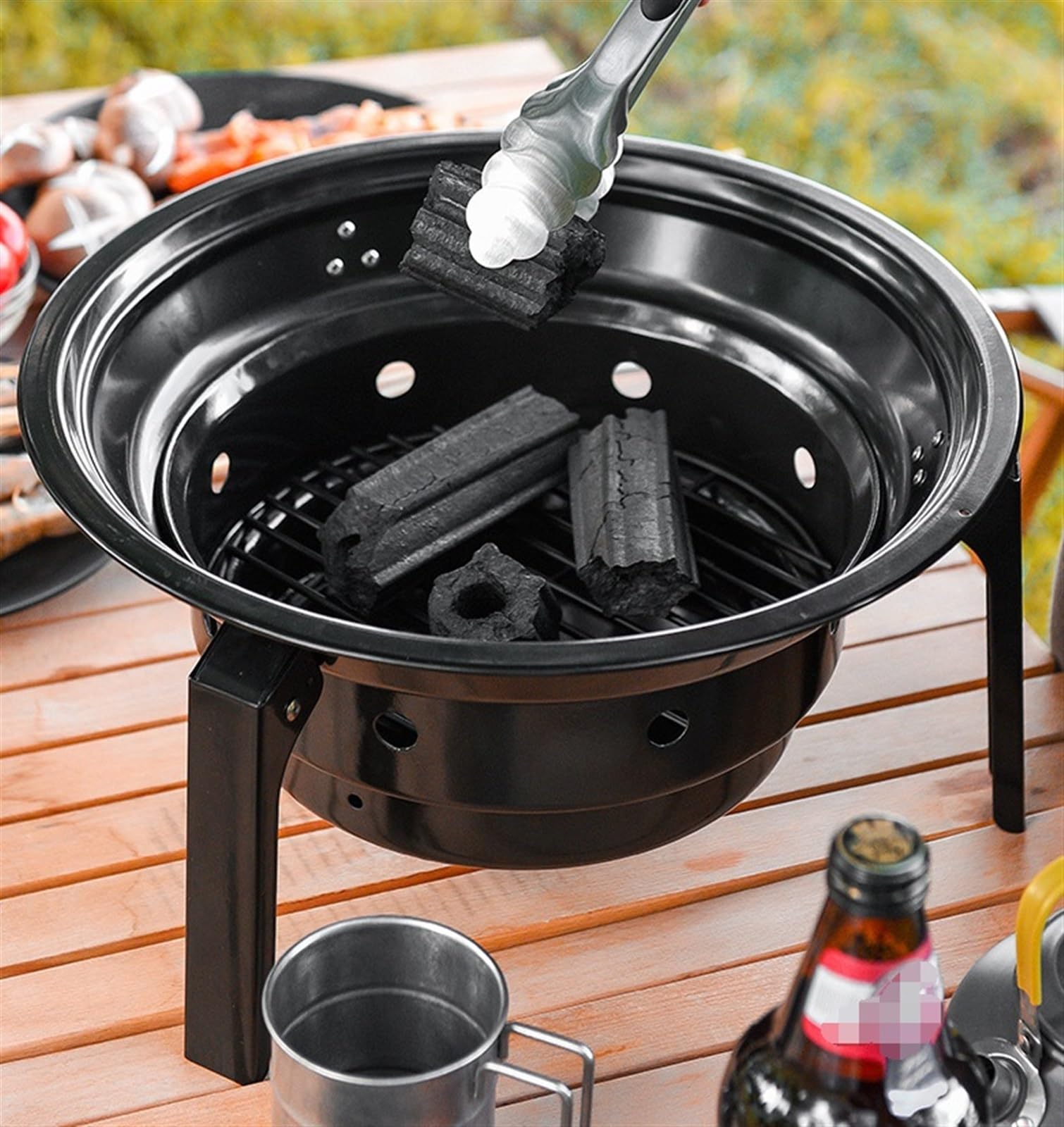 Grill na Węgiel Zewnętrzny Grill Węglowy Przenośny Grill Na Piknik Na Podwórku Grill Przenośny