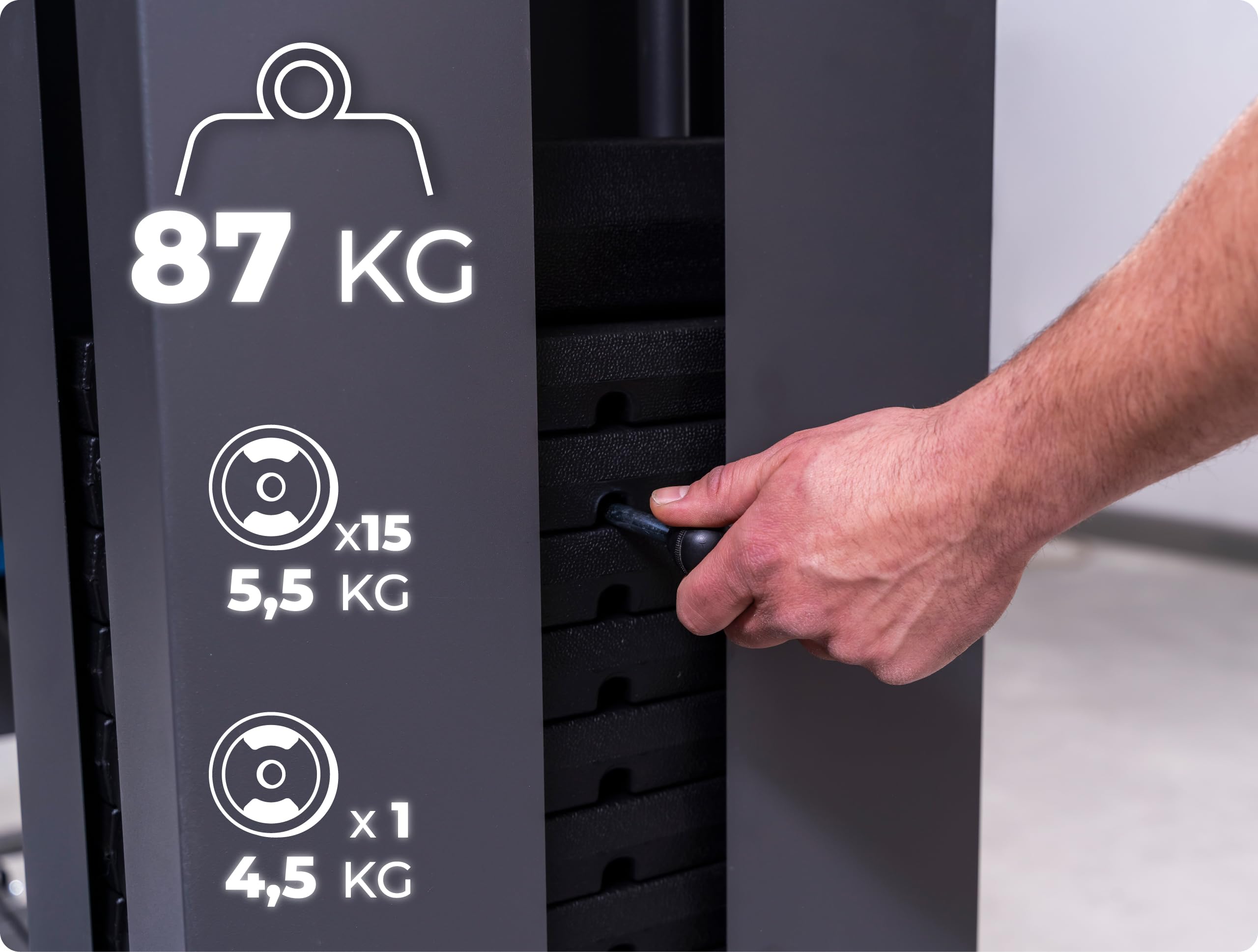 THUNDER Multifunktionale Kraftstation Home Gym Fitnessstation mit Kabelzug & Muskelaufbau Training