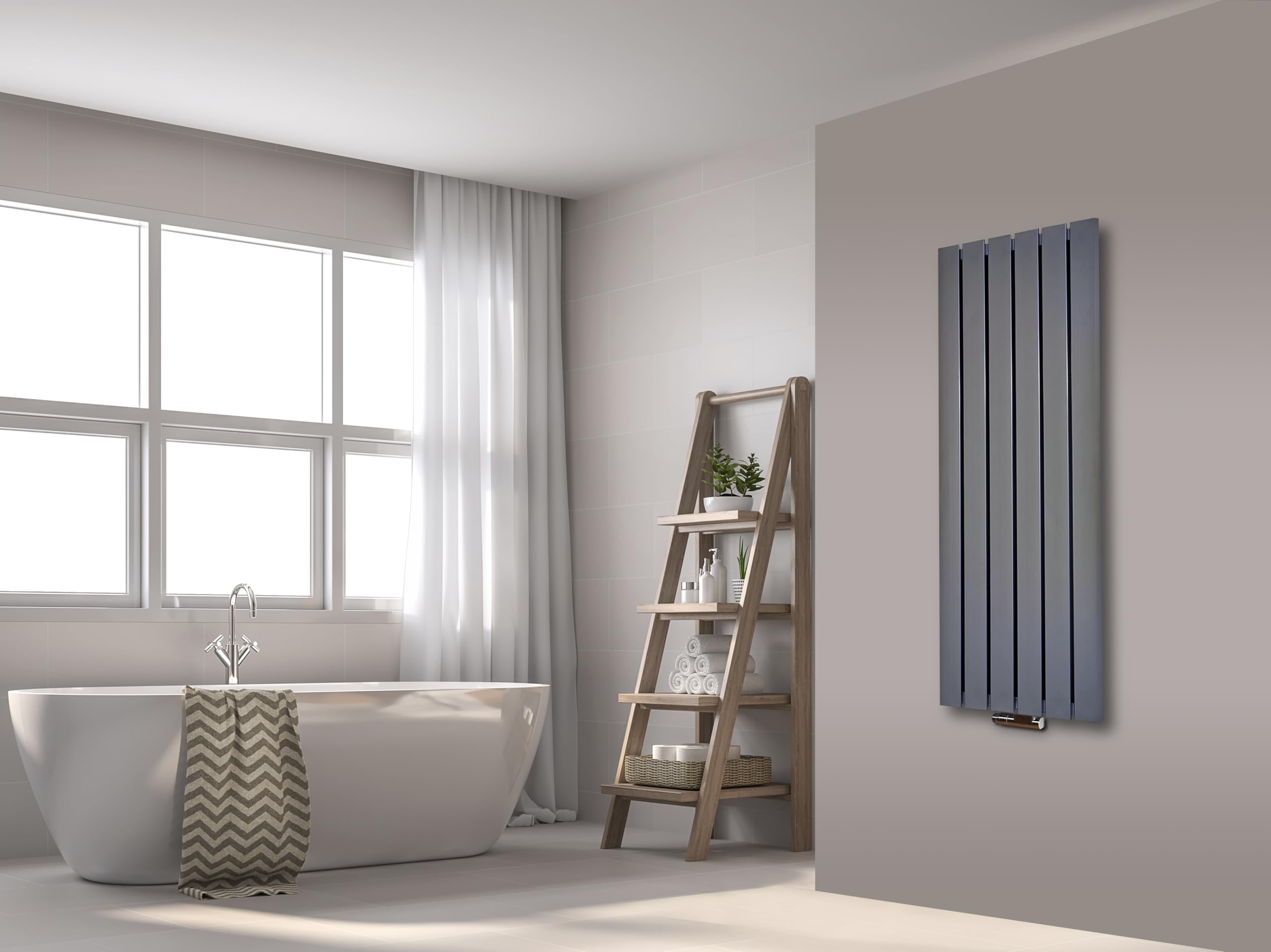 Badheizkörper Design Peking 120 cm 799 W Edelstahloptik SZAGATO