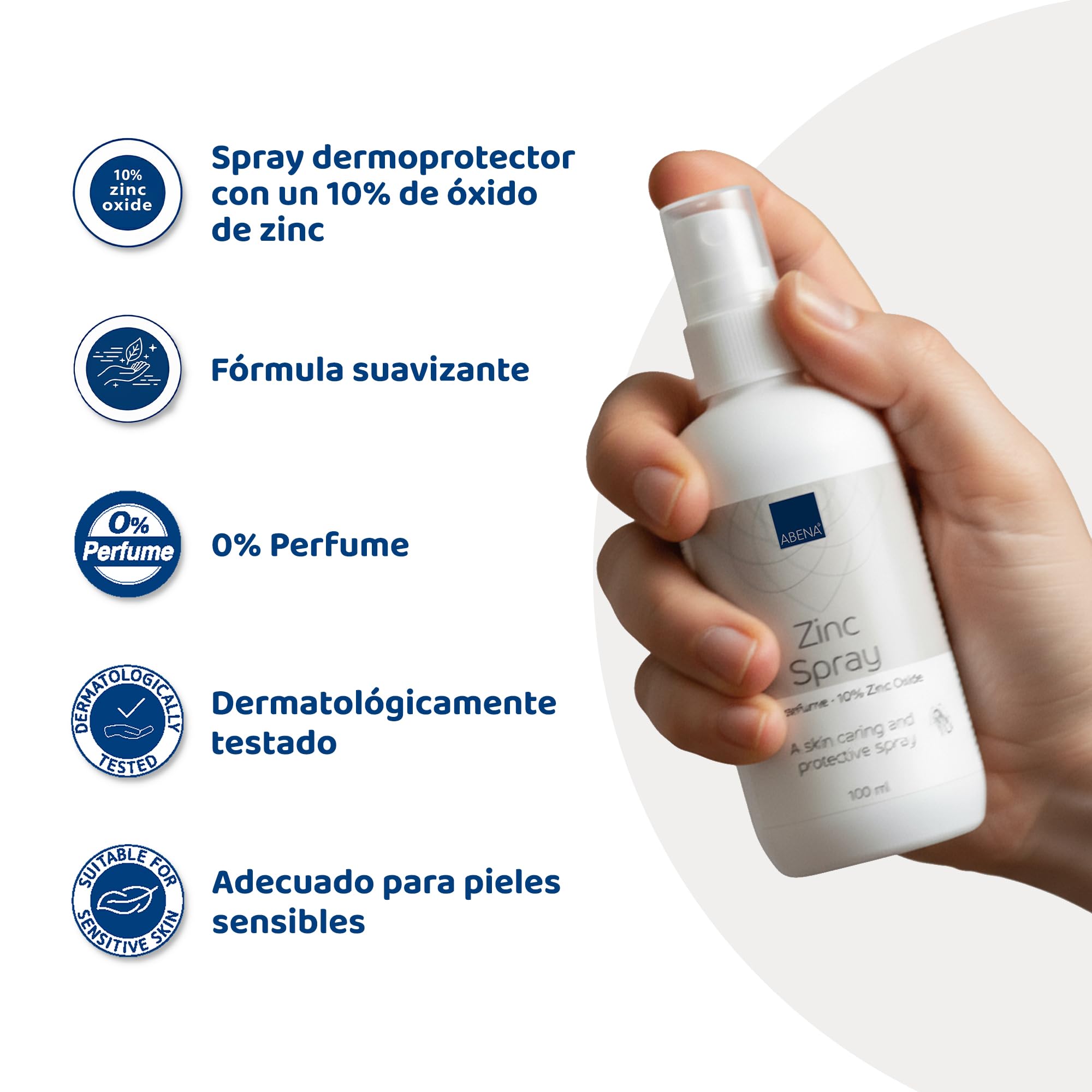Abena Zinkspray - 100 ml - ohne Farbstoff und Parfüm, 10% Zinkoxid