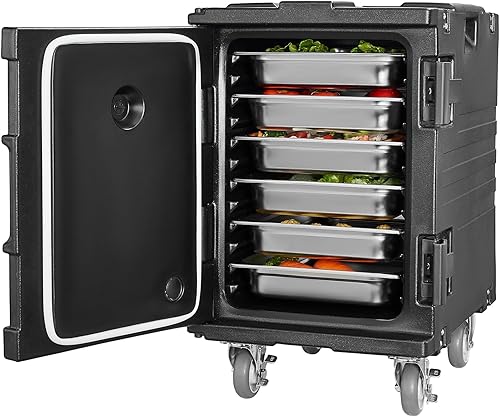 Miniatura 11 de VEVOR - Porta bandejas de alimentos aislado, caja de 95 Qt para catering, porta caja de alimentos con hebillas dobles, calentador de alimentos de